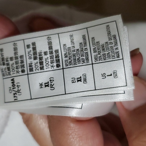 Disneyland Resort 2017 Sz Large Zip Up Hoodie White Stretch Cotton Mickey Mouse - Picture 11 of 16